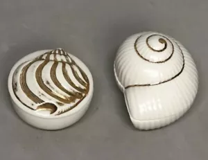 2 Scatole Portagioie Lusso Agostinelli Conchiglia Arte Maiolica Italiana Rare - Foto 1 di 11