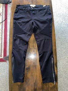 Ladies Ditto Leggings Size 30 Low Rise Black Zippers Layered Pattern - Picture 1 of 11