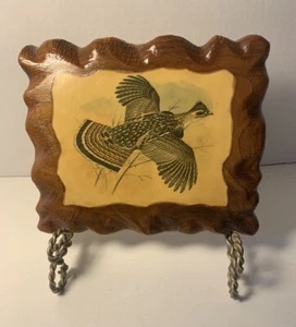 Decoupage Bild von Wachteln im Flug auf Holz von Kendrick - Ständer nicht enthalten. - Bild 1 von 12