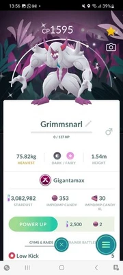 Pokemon Go Shiny Gigantamax Grimmsnarl ( Background) - Image 1 of 2