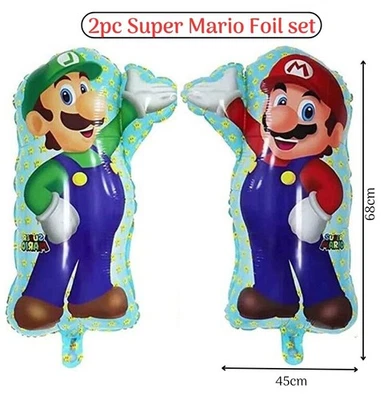 Juego de láminas Super Mario bros Mario decoración fiesta cumpleaños Mario Luigi globos Foto 1 de 2