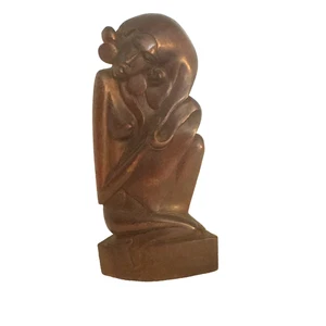 Rare Vintage Pita Maha Balinese Woman Carved Wooden Sculpture Art - Picture 1 of 5