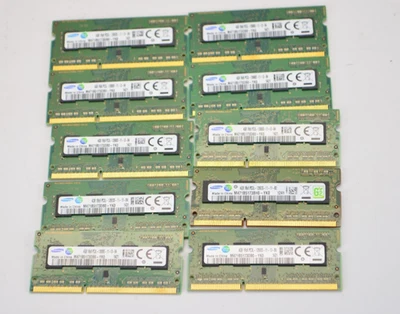 Lote de 10 Memoria RAM para Laptop Samsung 4GB 1Rx8 PC3L-12800S-11-13-B4 DDR3 Foto 1 de 2