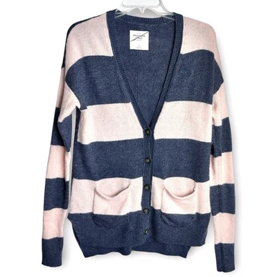 Suéter Vintage Abercrombie Fitch Bebé Rosa Azul Bella Y2K Talla M Angora Rayas Foto 1 de 4