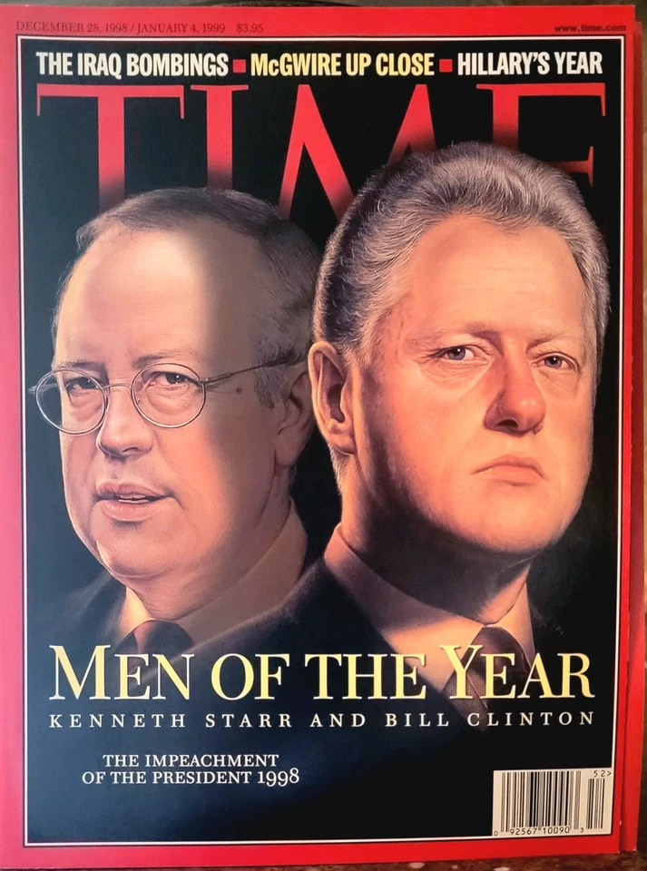 Time Magazine, BILL CLINTON KENNETH STAR Men Of The Year,   December 28, 1998 - Image 1 of 1