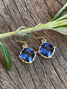 9carat Created Sapphire Earrings - Picture 1 of 5