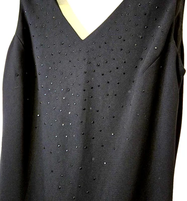 Vestido feminino Y2K 4P preto strass midi gola redonda sem slvless fada escura capricho - Imagem 1 de 4