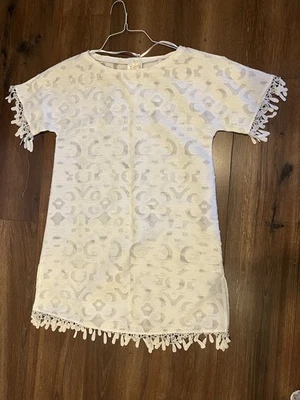 Vestido Maryan Mehlhorn Nuevo con Etiquetas Blanco Manga Gorra Playa Piscina Encubrimiento Túnica Cuello en V Talla S Foto 1 de 4