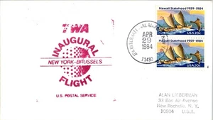 Trans World (TWA) First Flight New York Airport - Brussels Belgium - 1984 - Picture 1 of 2