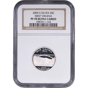 2005-S Silver West Virginia State Quarter - Proof ~ NGC PF 70 ULTRA CAMEO - Picture 1 of 2