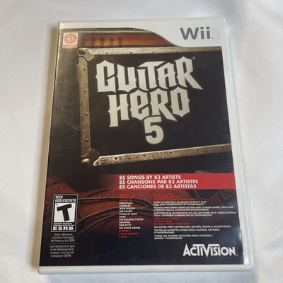 Guitar Hero 5 CIB Complete Nintendo Wii, 2009 Video Game Tested Works! - Image 1 of 4