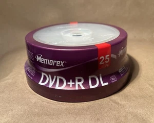 Memorex 25 PK DVD+R DL 8X 8.5GB Data 240 Min Video Blank Media Brand New Sealed - Bild 1 von 6