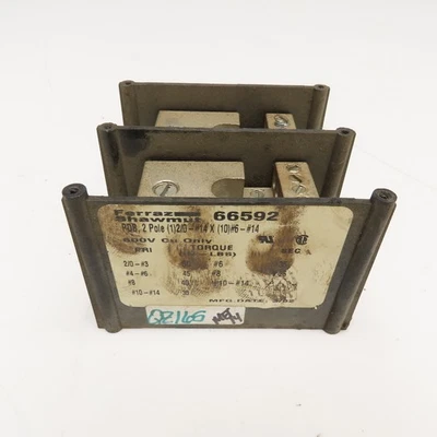 2-полюсный распределительный блок питания Ferraz Shawmut 66592 PDB 2/0-#14 X 10 направлений #6-#14 - Изображение 1 из 4