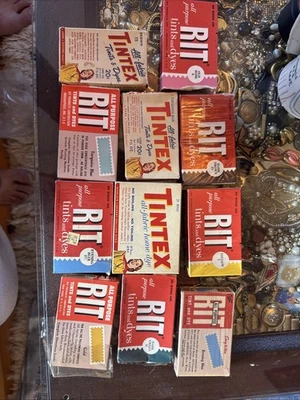 Lote De Colección 11 Tintes de Tela Multiusos Rit & Tintex Colores Surtidos Variedad Foto 1 de 4