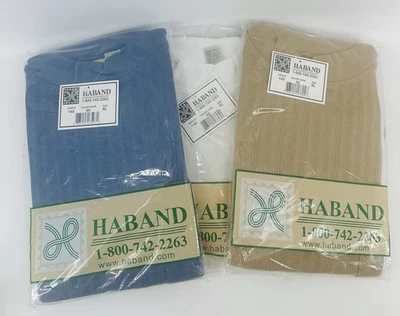 Nuevas camisas informales de algodón de poliéster de manga larga acanaladas talla XL Haband de 3 piezas Foto 1 de 4