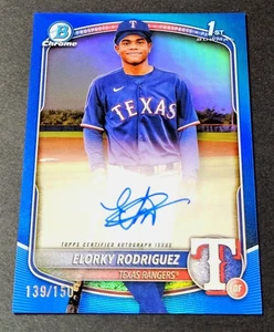 Elorky Rodriguez True Blue Auto /150 Bowman Chrome 1st 2025 #CPA-ER Rangers - Picture 1 of 2