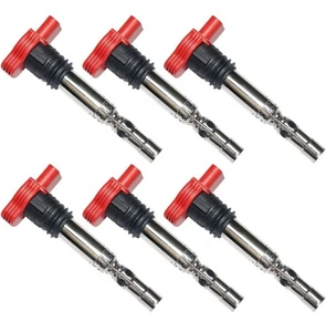 MAS Set of 6 Ignition Coil Pack Compatible with Audi 2002- 2006, Quattro A4 A6 - Picture 1 of 5