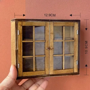 1/6 Scale Dollhouse Miniatures Vintage Wall Hanging Storage Cabinet Unfinished - Picture 1 of 2