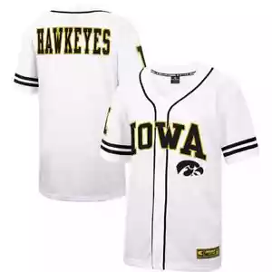 Colosseum White Iowa Hawkeyes Free Spirited Mesh Button-Up Baseball Jersey XL - Picture 1 of 8