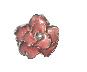 Women's Belt Buckle VTG Pink Rose Flower Power Jeweled .50" Classic Ladies - Picture 1 of 7