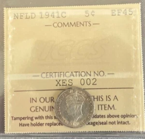 Newfoundland - 5 Cents - 1941C - ICCS Certified - EF-45 - Picture 1 of 3
