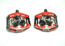 SHIMANO DEORE DX RED DUAL SIDE CLIPLESS BICYCLE PEDALS 9/16 X 20 TPI PD-M636