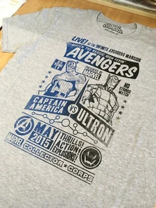 Marvel Captain America vs Ultron Flophouse Grey Marl T-Shirt Large 42in Chest - Picture 1 of 4