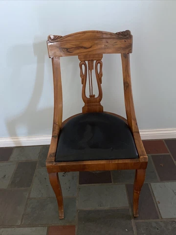 Antique French Napoleon III Gondola Chair Swan Arrow Cover