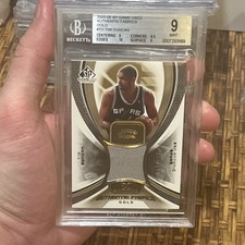 2005-06 SP Game Used Authentic Fabrics Gold POP 1 Tim Duncan /100