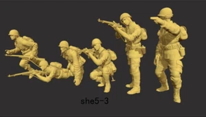 3D Printed 1/72 World War II American soldier 6 Person Model Unpainted - Picture 1 of 1
