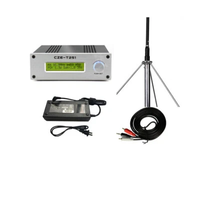 Professional CZE-T251 25W FM transmitter stereo broadcast adjustable +GP Antenna - Image 1 of 4