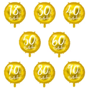 Folienballons in Gold für eine Geburtstagsfeier Musterauswahl 45cm Luftballons - Bild 1 von 26