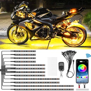 12 PIEZAS RGB Motocicleta Bajo Tira Luces Brillantes Para Suzuki GSXR 600 750 1000 - Imagen 1 de 13