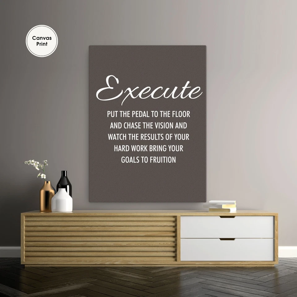 Motivational Poster, Execute, Motivational Wall Art, Motivational Quotes, Print - Image 1 of 1
