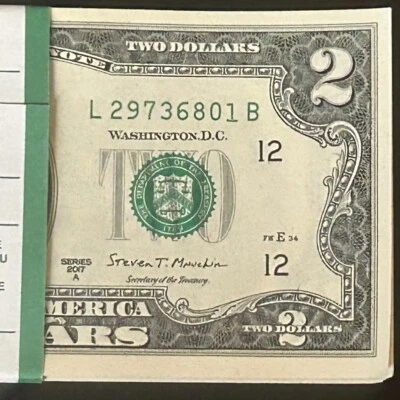 $2 DOLLAR BILLS FULL COMPLETE BEP STRAP $200 FACE VALUE W/ GAS PUMP & LADDERS - Image 1 of 4