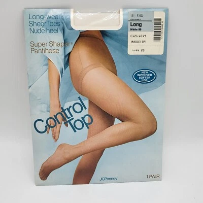 PANTIMEDIAS NUEVAS DE STOCK JC PENNEY CONTROL TOP blancas súper modeladoras transparentes Largas Juegos con disfraces Foto 1 de 4