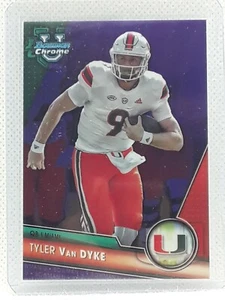 Tyler Van Dyke 2023 Bowman Chrome Football - Purple (357/399) - Miami Hurricanes - Picture 1 of 2