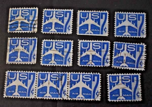 12 - 1957 US Stamps Scott #C51 - 7 Cent Airmails - Used/VF - Picture 1 of 2