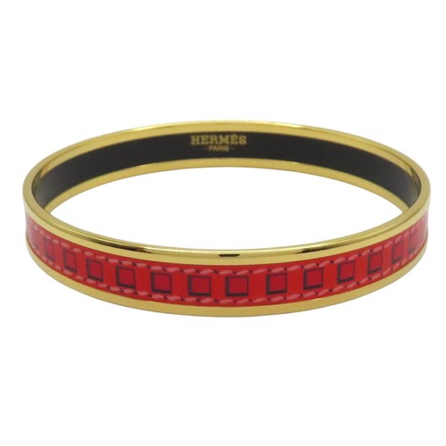 HERMÈS Bracciale HERMES smaltato stampato placcato oro