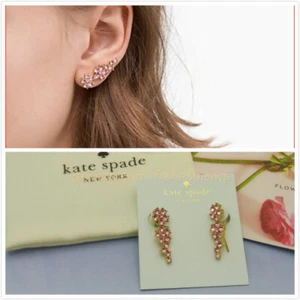 New Authentic Kate Spade Cluster Crawler Light Pink Flower Earrings o0ru2764 - Picture 1 of 7