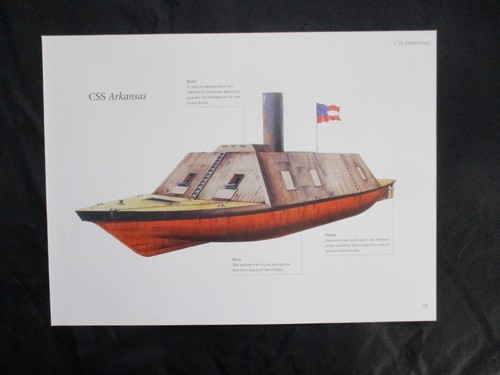 Civil War Confederate Warship Print - CSS Arkansas - I COMBINE SHIPPING ...