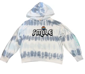 Vintage Havana Girl Smile Happy Peace Tie Dye Cropped Hoodie Sweatshirt M(10-12) - Picture 1 of 3