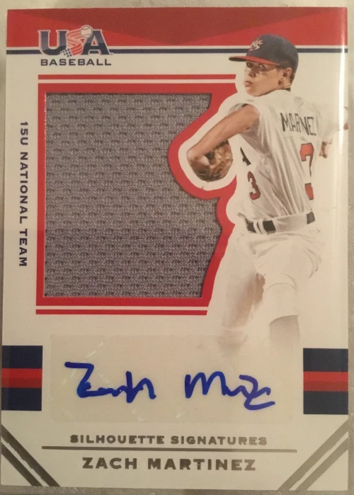2017 USA Baseball Stars and Stripes Silhouette Zach Martinez Auto Jersey /199  - Image 1 of 1