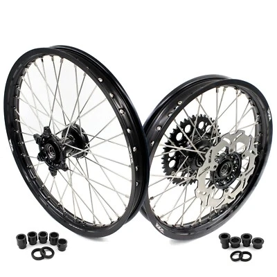 KKE 21/19 MX Cast Hubs Wheels Set For YAMAHA YZ125/YZ250 1999-2025 YZ250F/YZ450F - Image 1 of 4