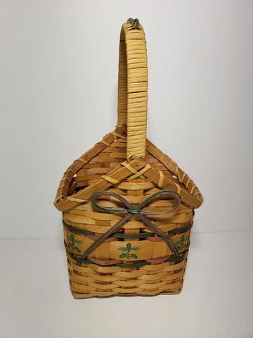 Vintage Tall Woven Wicker Holiday Basket Cover