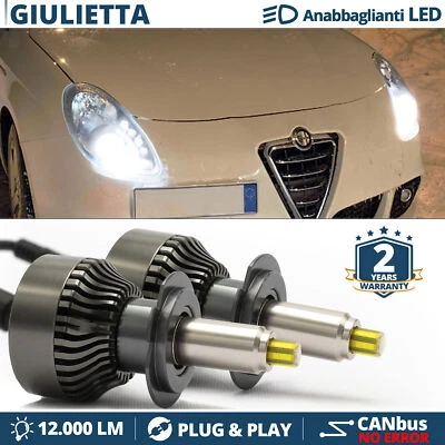 Kit LED per Alfa Romeo Giulietta Luci Anabbaglianti H7 LENTICOLARI CANbus 6500K - Immagine 1 di 4