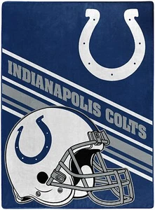 NFL Indianapolis Colts Raschel Throw Blanket 60" x 80" Twin Slant Oversized New - Picture 1 of 5