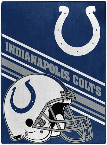 NFL Indianapolis Colts Raschel Throw Blanket 60" x 80" Twin Slant Oversized New Cover