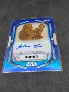 Star Wars Topps Finest 2022 Blue Refractor 22/150 Korso John Tui Autograph Auto