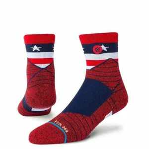 STANCE America Quarter Socks sz L Large (9-13) Red White Blue Stars - Picture 1 of 3